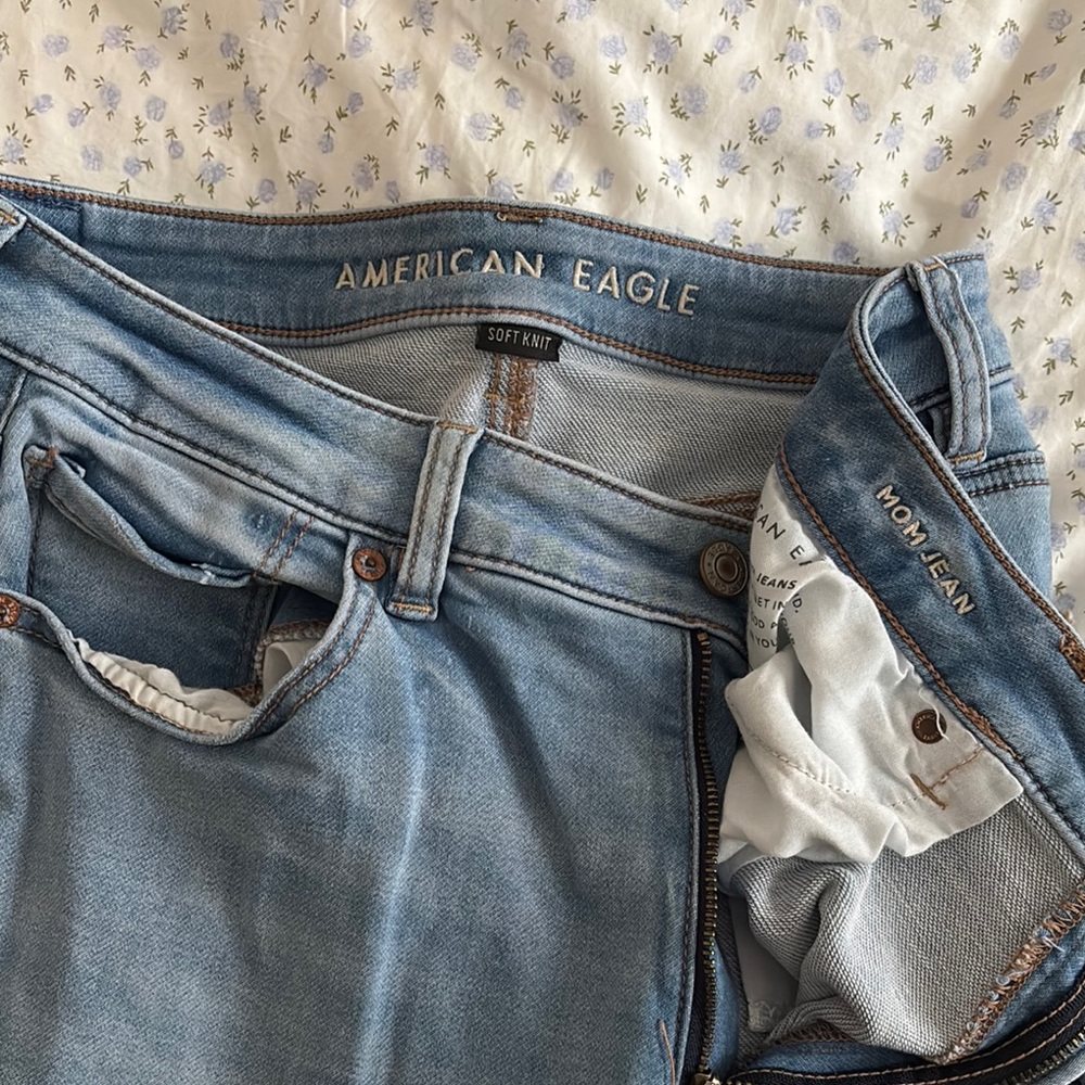 American Eagle Outfitters Blue Mom Jeans Light Wash